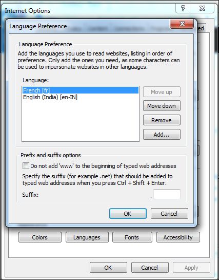 select language